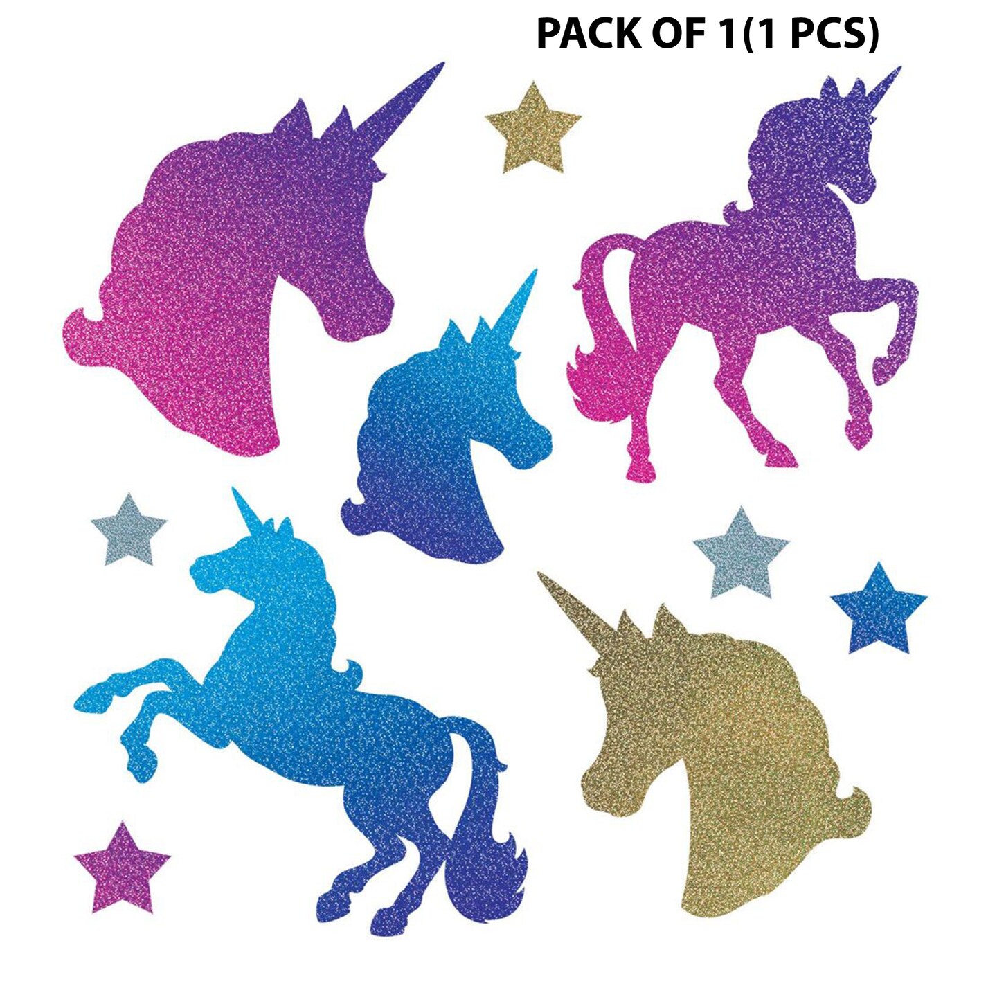 Unicorn Cutouts Set - 2 1/4 to 13 1/4 inches | Any celebration into a magical fantasy with our unicorn cutouts set, complete with rainbow decorations and sparkle, perfect for a magical birthday party | MINA