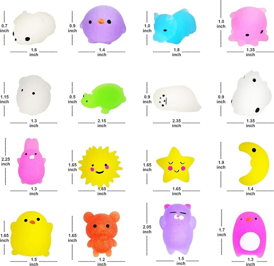 48Pcs Glitter Mochi Squishy Prefilled Easter Eggs Filled with Mochi Toys for Kid