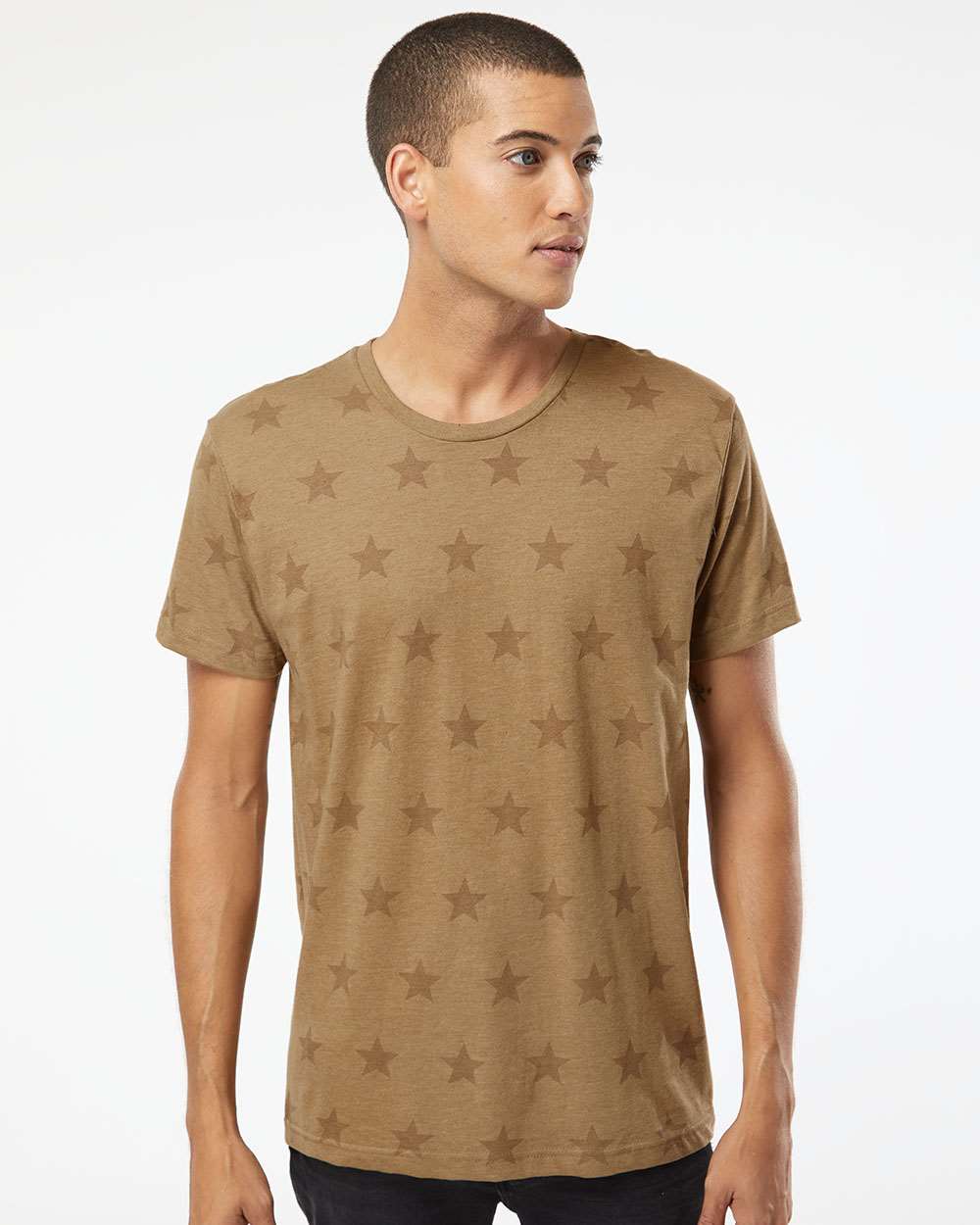 Men’s Star Print Crewneck T-Shirt for Casual, Street & Everyday Style Wear