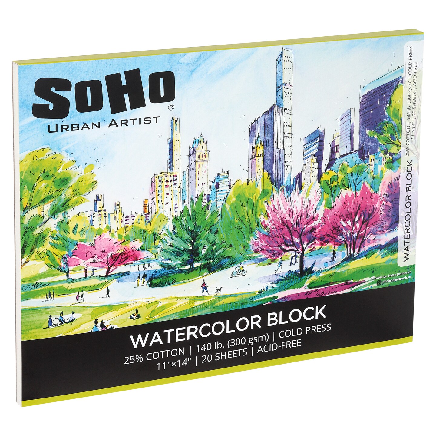 SoHo Urban Artist Watercolor Blocks - 140lb Cold Press, Professional, Sustainable, Acid-Free