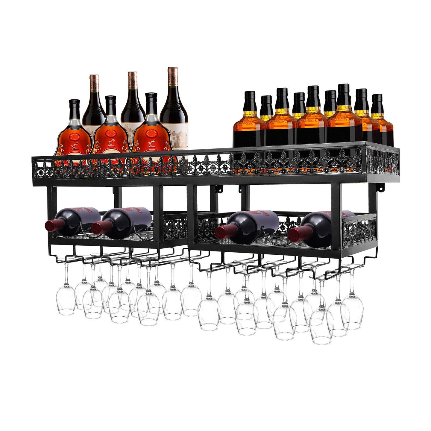 Kitcheniva 2 Tiers Wall Mount Metal Wine Rack
