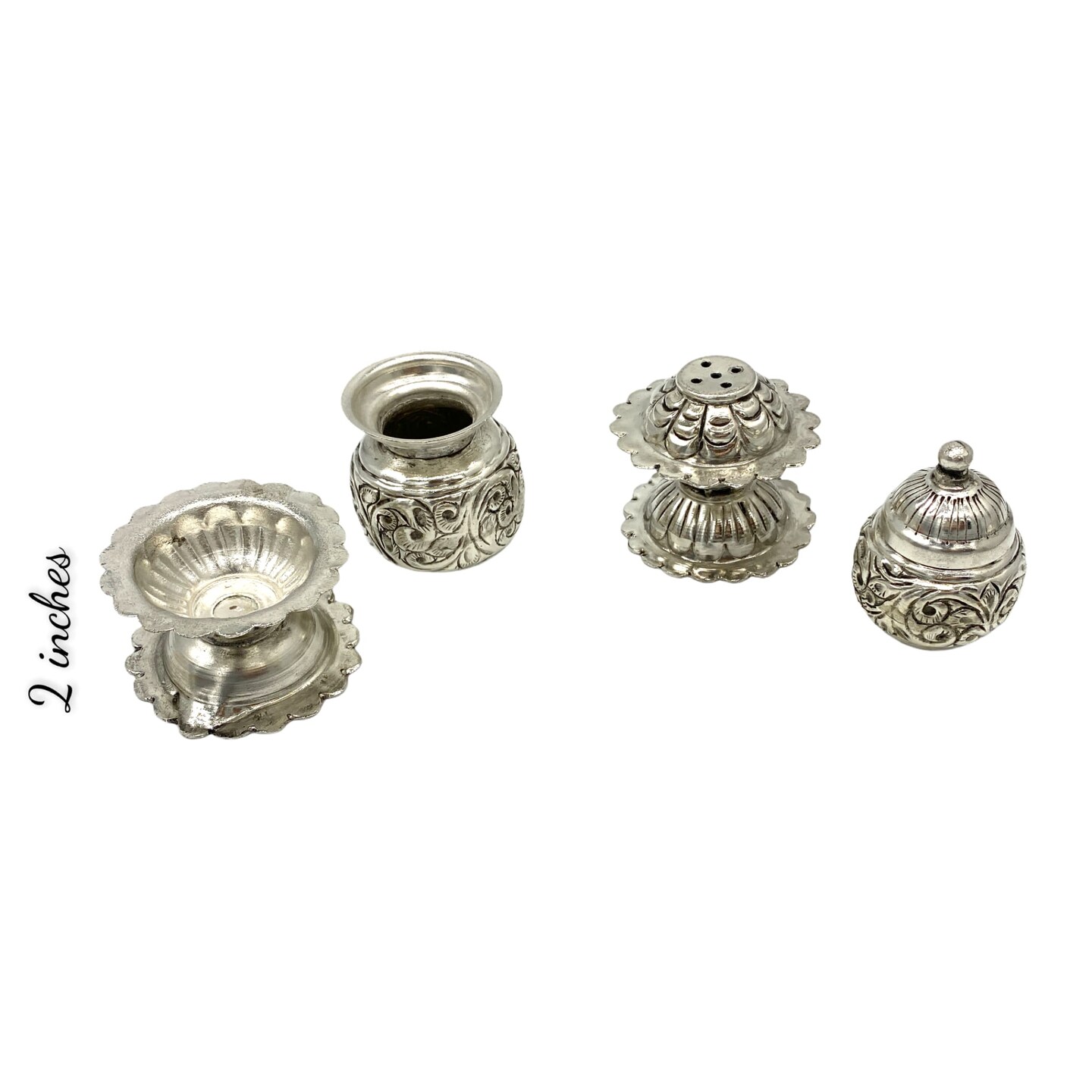 Indian German Silver Pooja Thali Set, Diya Aarti Plate, Haldi Kumkum Thali, Diwali Gift, Silver Puja Items, Hindu Mandir, Navrathri , Shivrathri