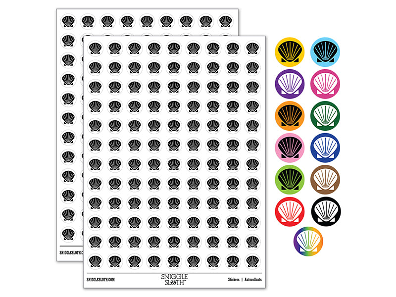 Clam Shell 200+ 0.50&#x22; Round Stickers