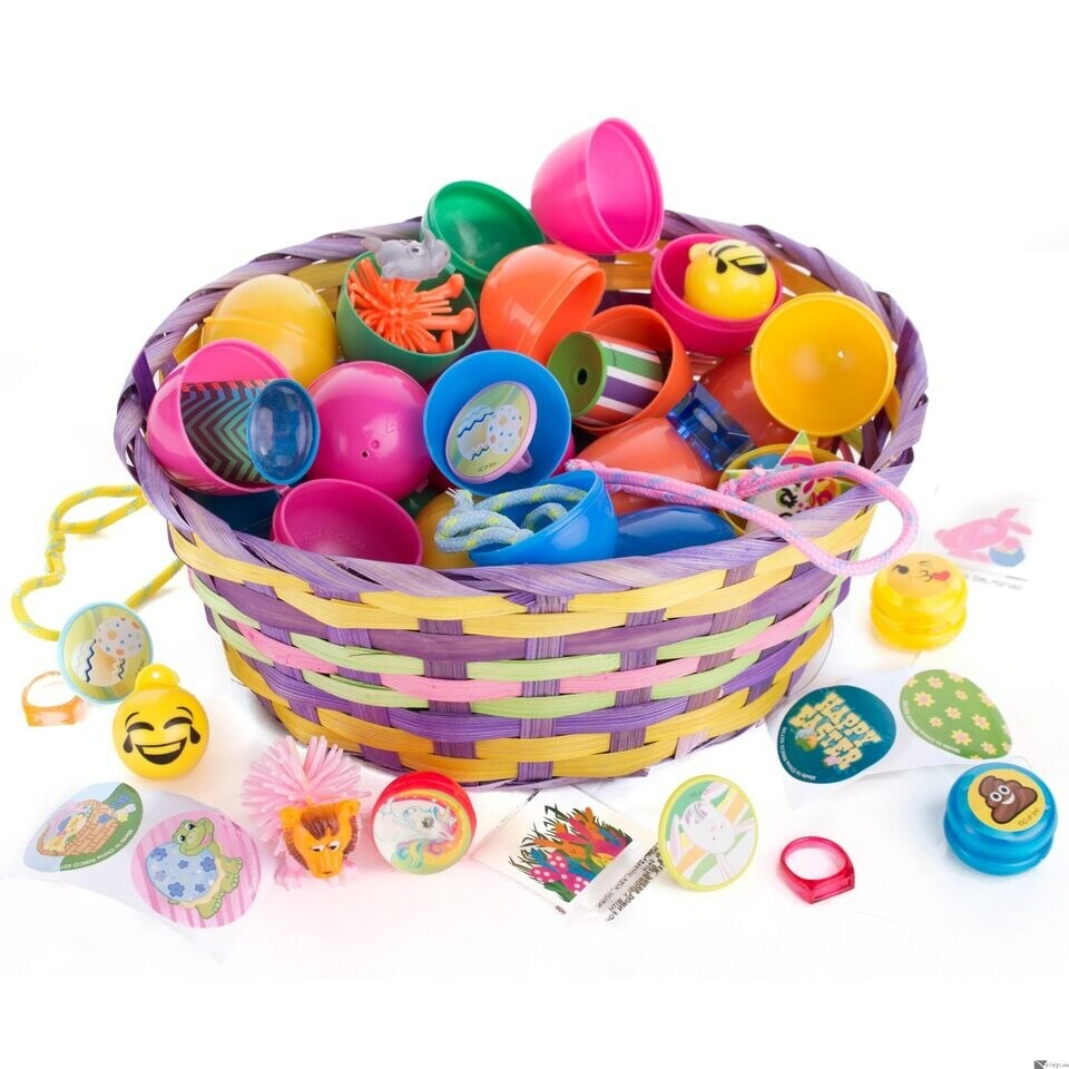 Bulk Lot Toy Filled Quality Easter Hunt Eggs for Kids, Assorted Solid Colors