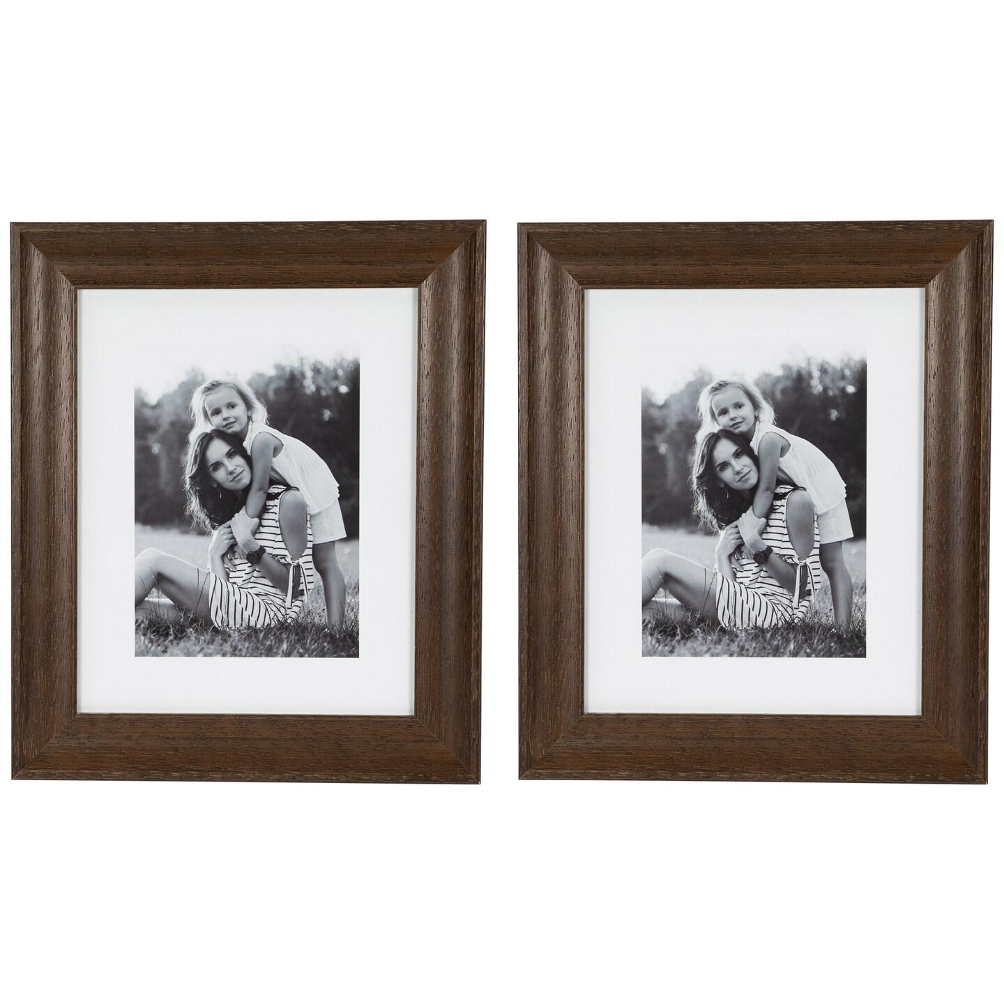 Northlight Wooden Picture Frames - for 8" x 10" Photos - Dark Brown - Set of 2