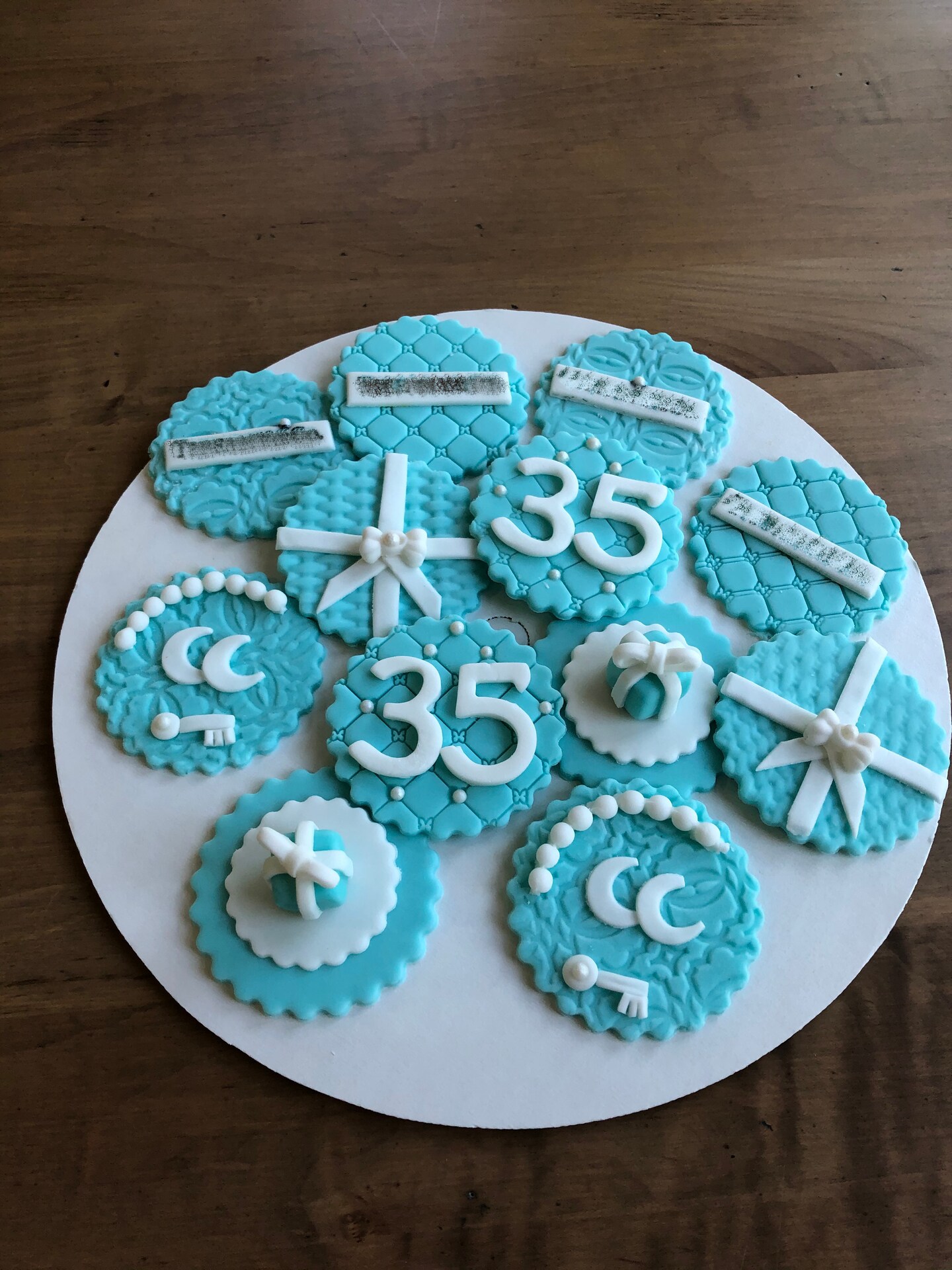 Turquoise fondant cupcake toppers MakerPlace by Michaels