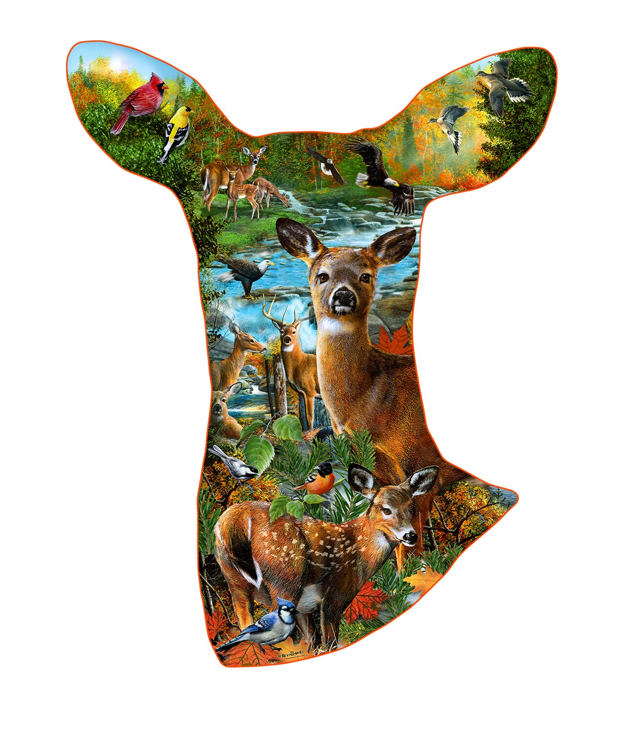 Sunsout Deer Domain 800 pc Special Shape  Jigsaw Puzzle 97022