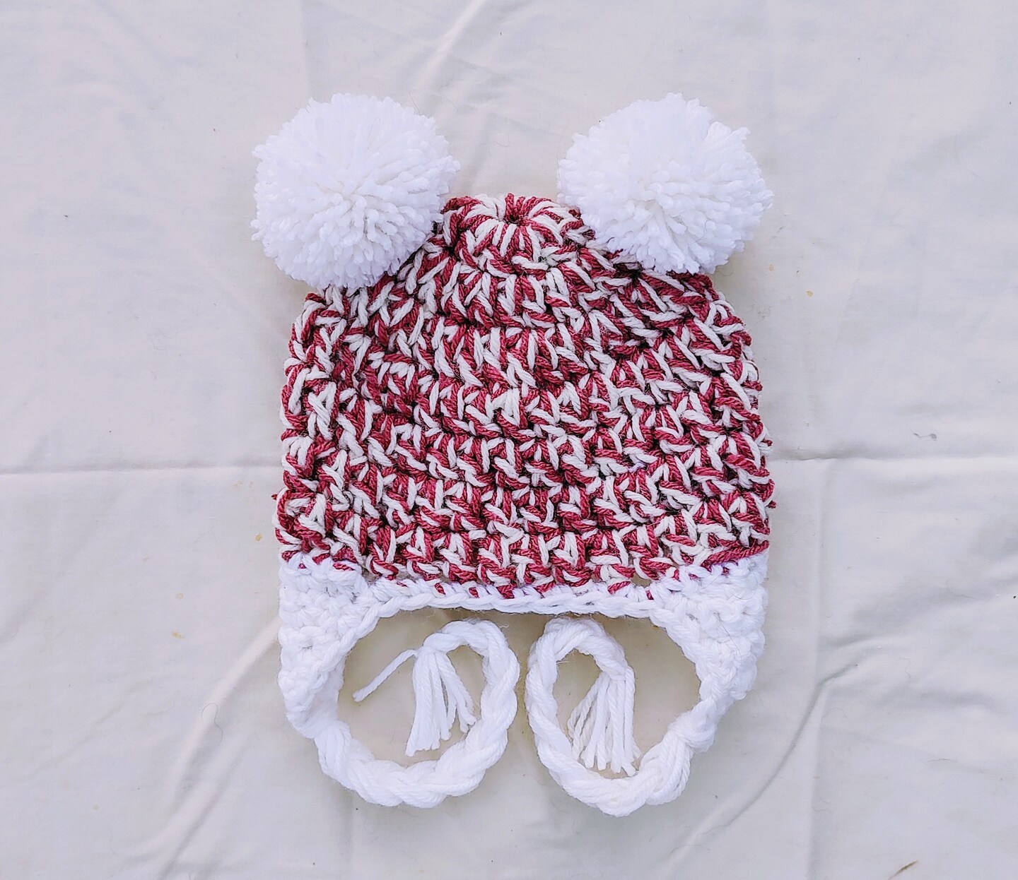 infant newborn toddler crochet pom pom beanie hat MakerPlace by