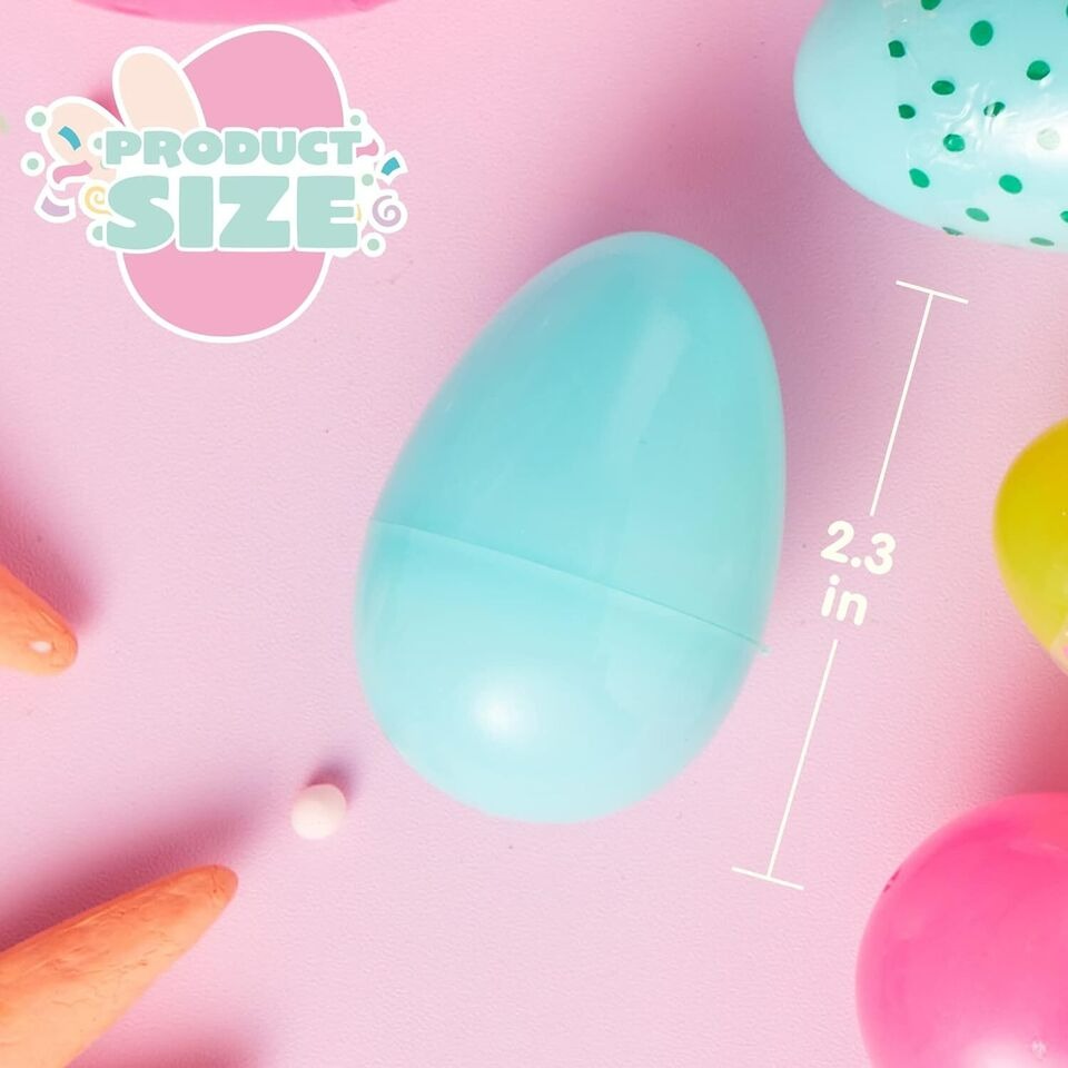 12 Pcs Candy Filled Easter Eggs for Kids Printed Plastic Easter Surprise Egg
