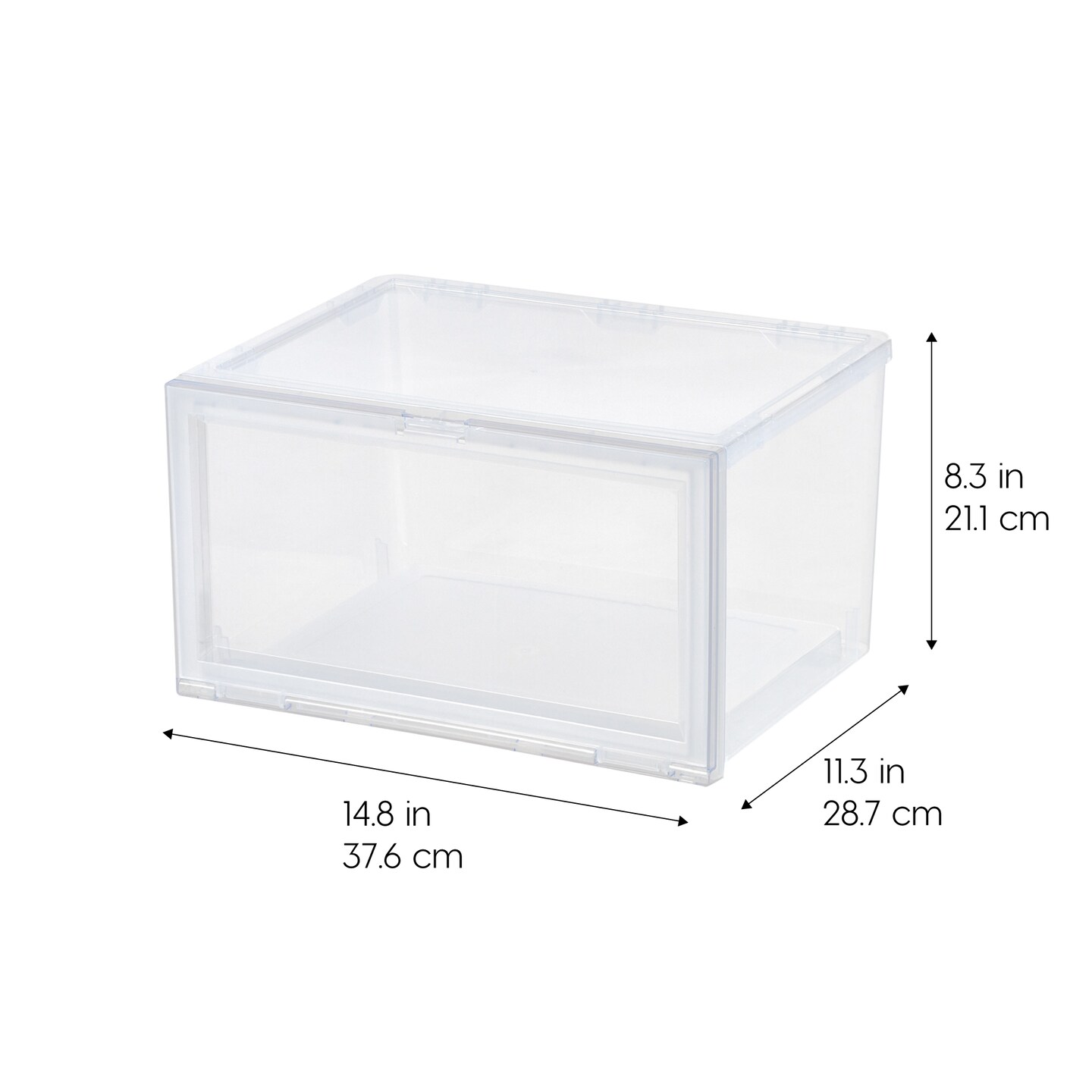 IRIS USA Front Entry Stackable Shoe Storage Box, Shoes Organizer