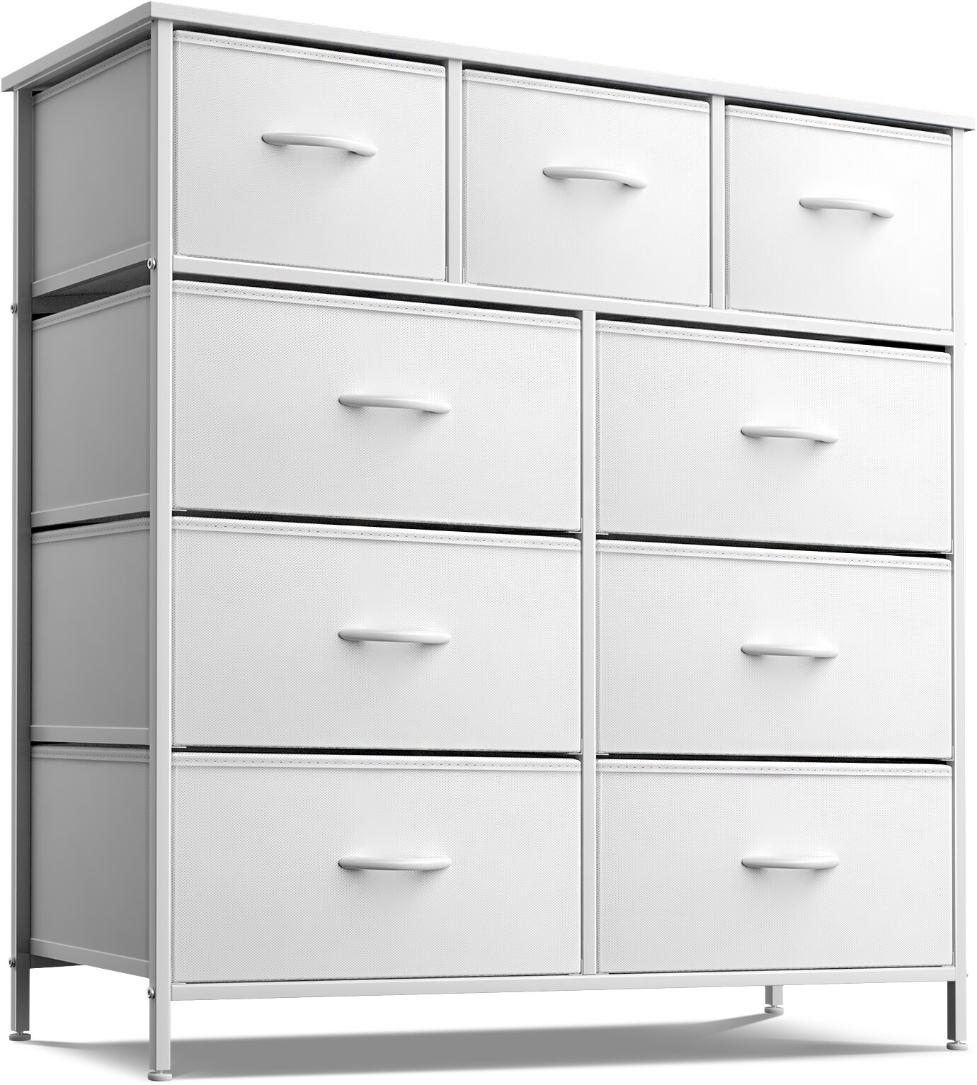 Sorbus Dresser with 9 Drawers - Furniture Storage Chest Tower Unit for Bedroom, Closet, etc - Steel Frame, Wood Top, Fabric Bins