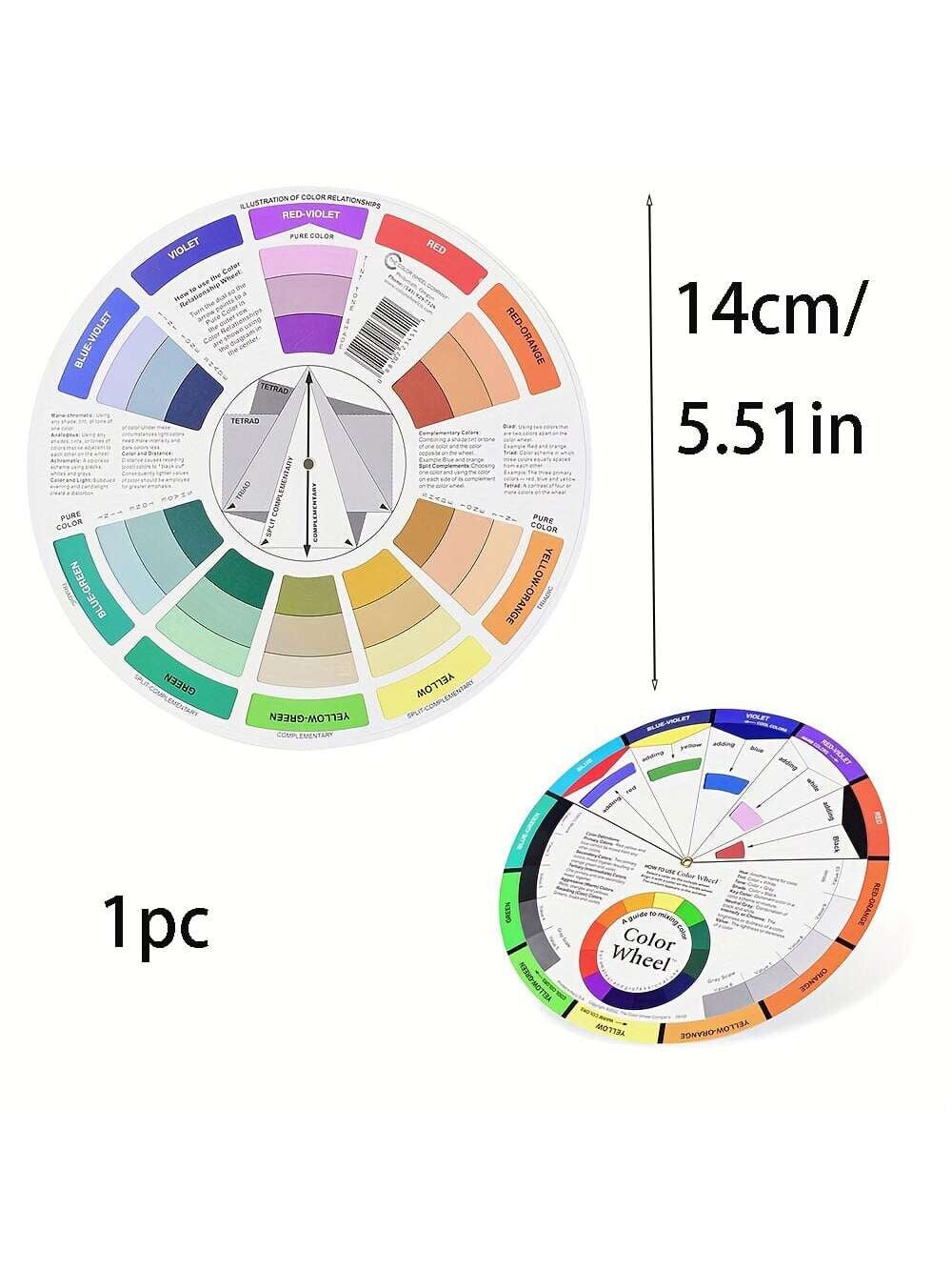 1Pc Multi-Color round Color Wheel Puzzle &#x26; Multifunctional Color Mixing Card