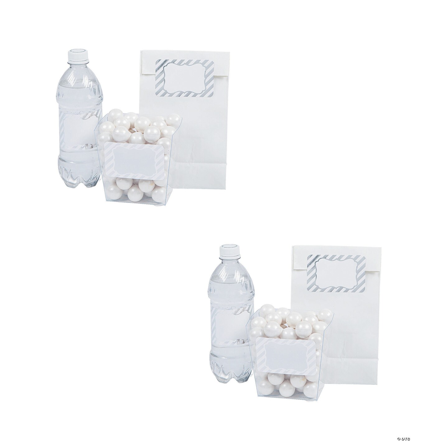 White &#x26; Silver Foil Label Sticker Roll - 100 Pc.