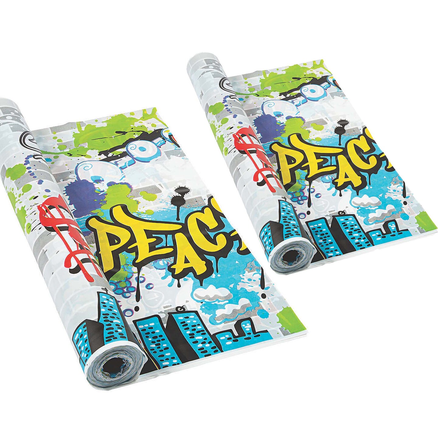 Graffiti Plastic Tablecloth Roll 40&#x22; x 100 ft.