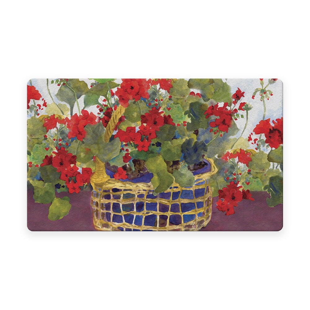 Geranium Basket Door Mat (18 x 30&#x22;)