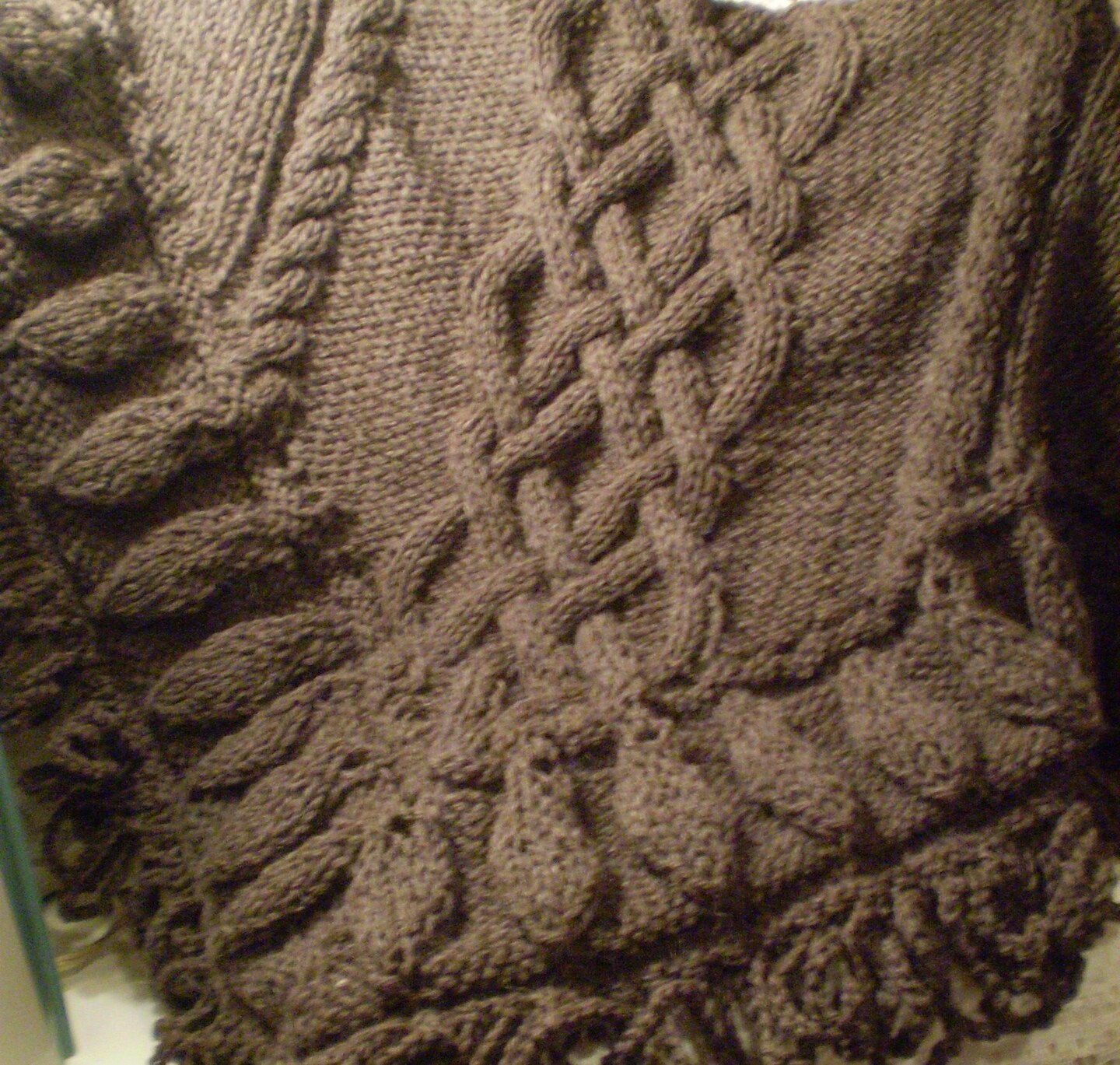 Cream Fisherman's Wool shops Celtic Knot/Cable Knit Scarf