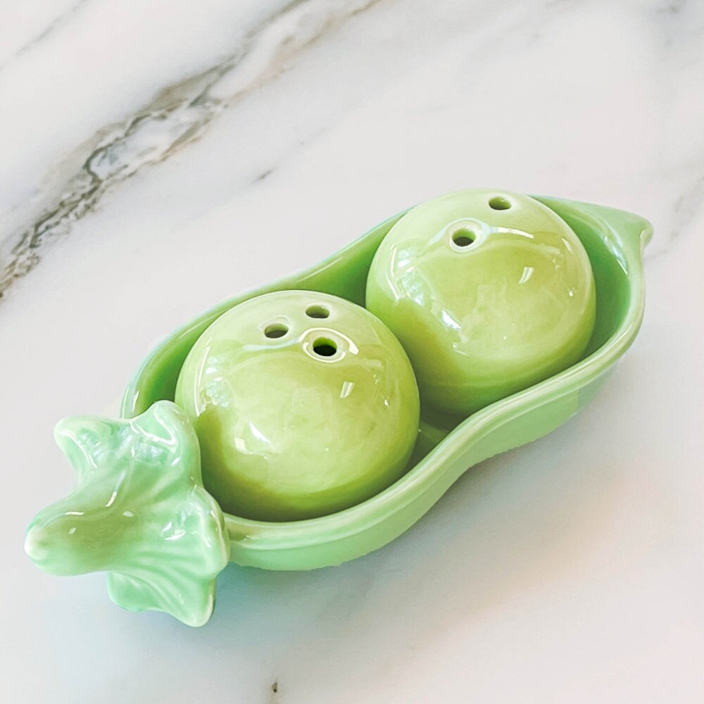 Two Peas in a Pod Ceramic Salt &#x26; Pepper Shakers (Set of 4)