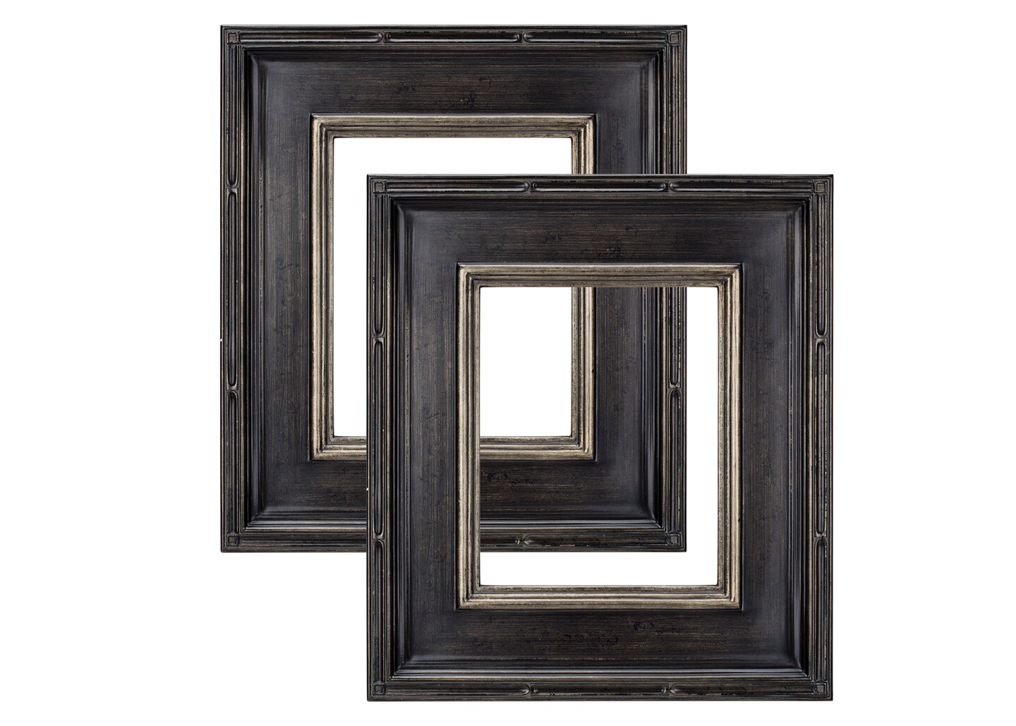 Museum Plein Aire Ornate Picture Frame - 15x20, Set of 2 Antique Black w/ Gold Oil Painting Frames |  Hand Leafed High-End Antique Style Frames |  Open Back Frames with No Glass or Backing