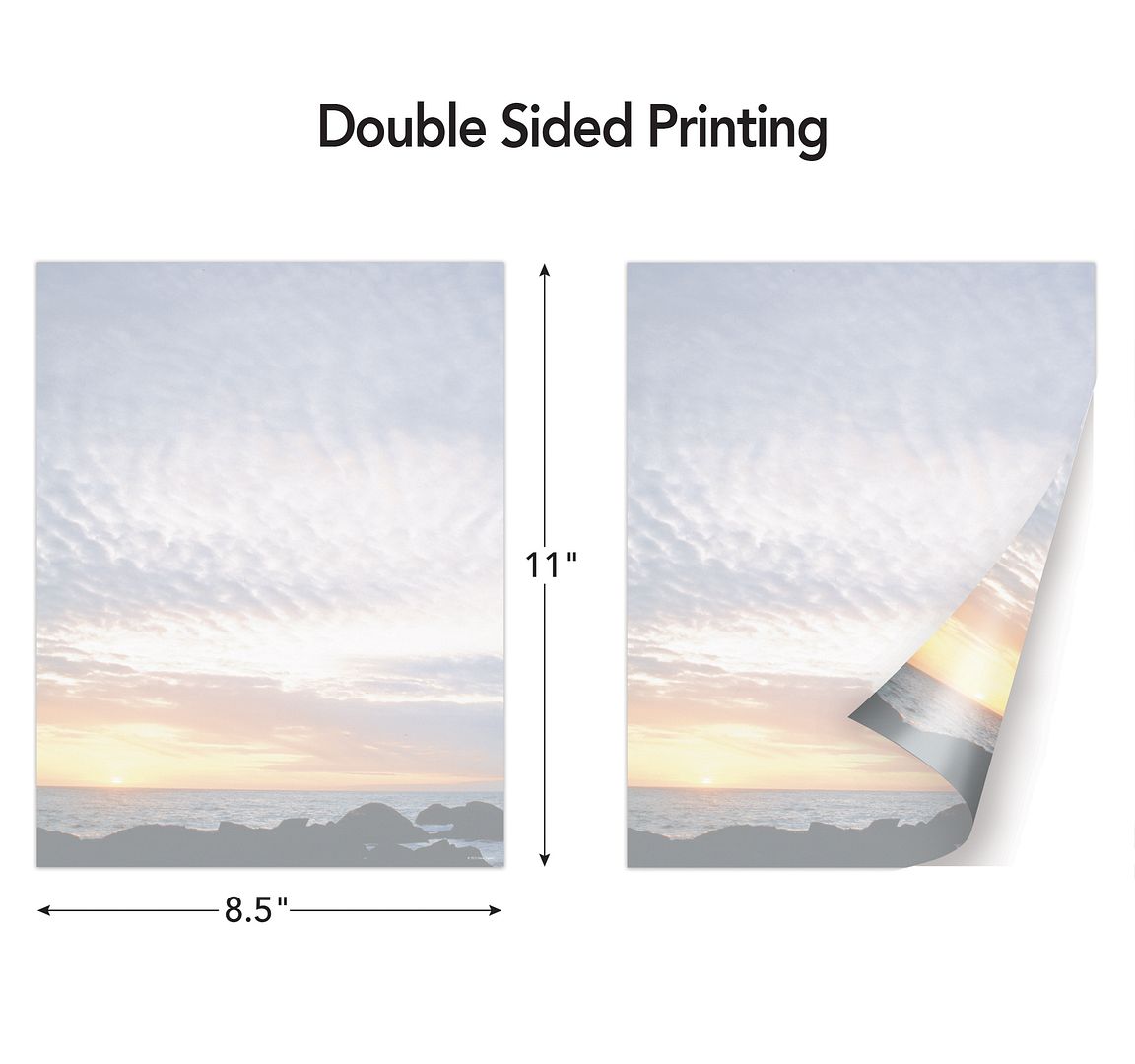 Great Papers! Horizon 2-Sided 8.5" x 11" Letterhead and #10 Envelope Scenic Stationery Set, 50 Stationery Sheets with 2-sided printing, and 25 Matching #10 Envelopes, Printer compatible