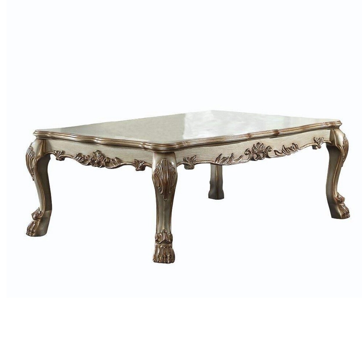 Saltoro Sherpi Wood Coffee Table in Gold Patina finish-