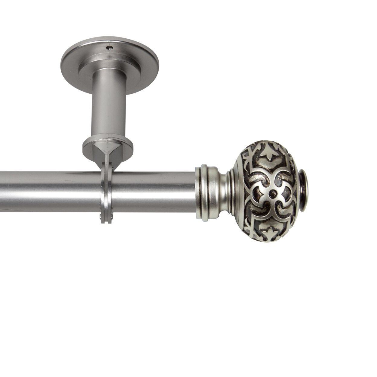 Hermosa Home   Acero 1&#x22; Ceiling Curtain Rod, Room Divider 160-240 Inch - Satin Nickel