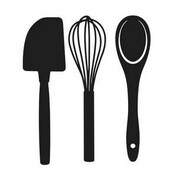 Kitchen utensils for cooking.' Sticker