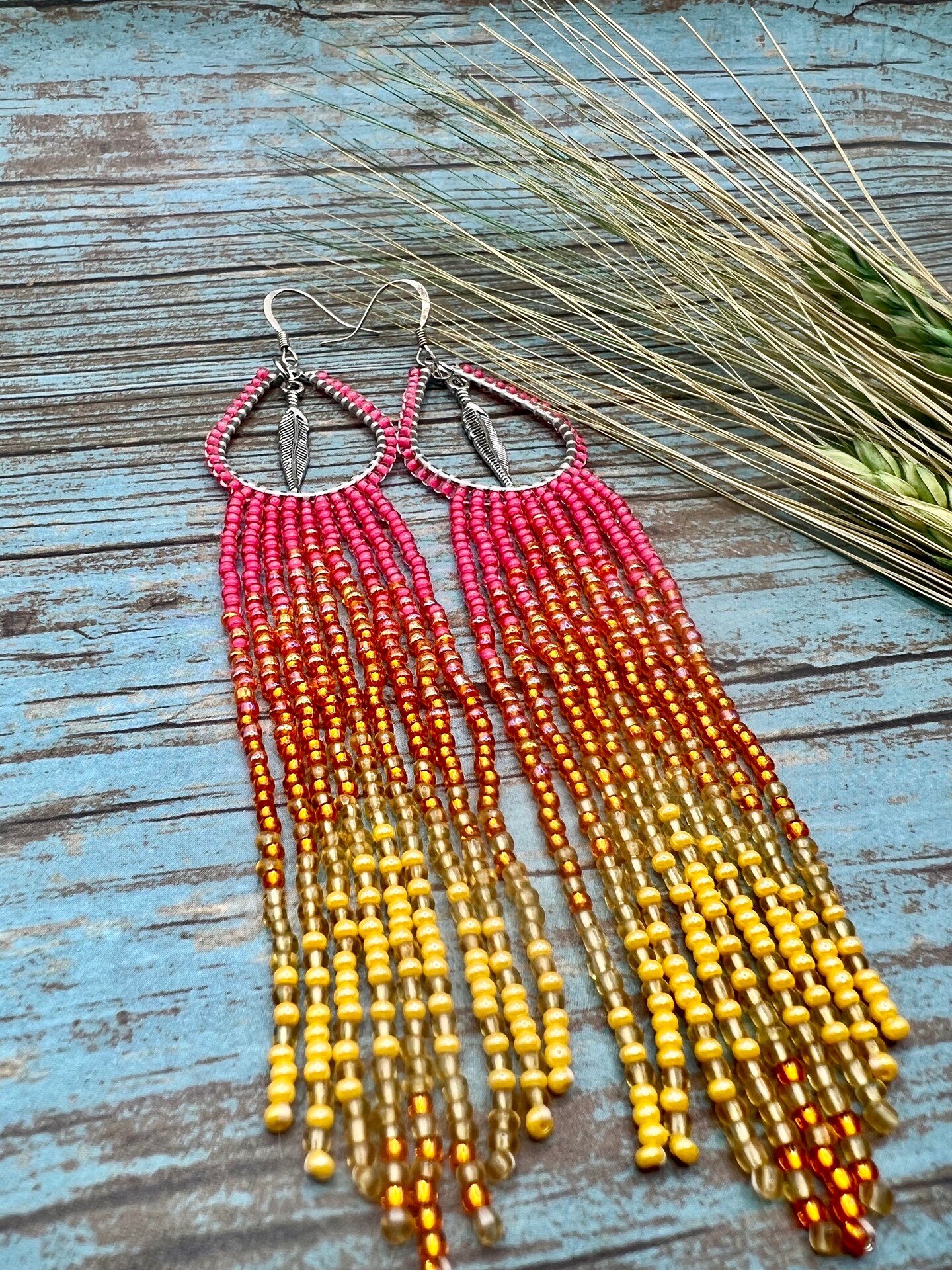 Pink ombre earrings deals