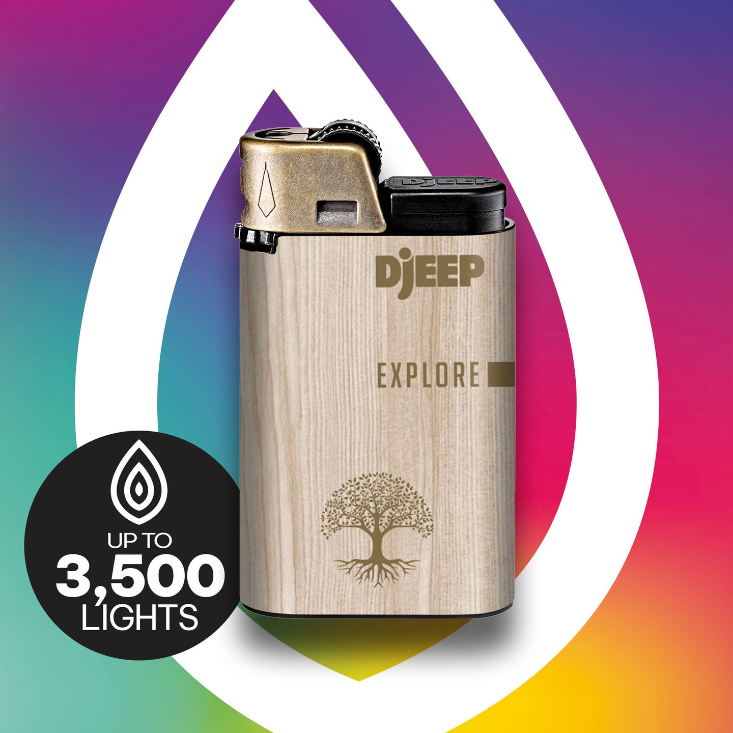 DJEEP Bold Collection, High-Quality Unique Lighters, Fancy Metallic Designs, 4-Pack