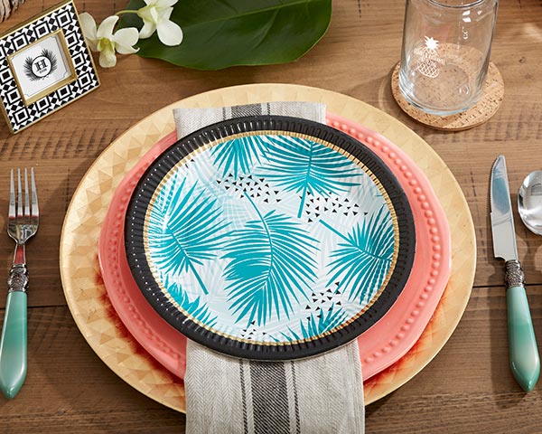 Tropical Chic 9 in. Premium Paper Plates (Set of 8)