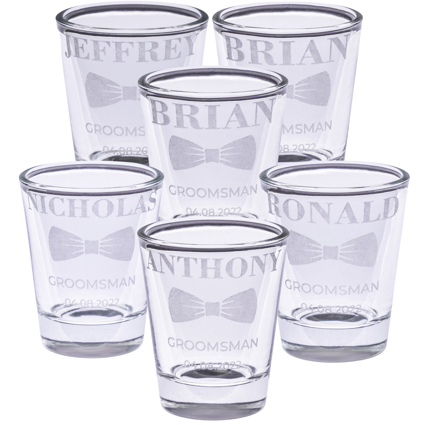 Groomsmen Gifts Groom's Drinking Team Shot Glasses - Pack of 6