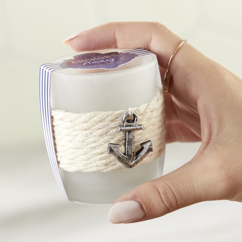 Kate Aspen 24PCS Tea Light Holder, Anchors Away Rope Tealight Candle Votives, Beach Theme Decorations, Favors Decor for Wedding, Bachelorette or Bridal Shower