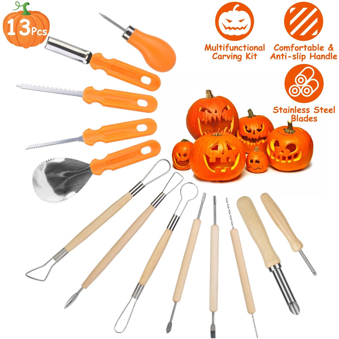 3-in-1 Halloween Kit Knife Professional Stainless Steel Carving
