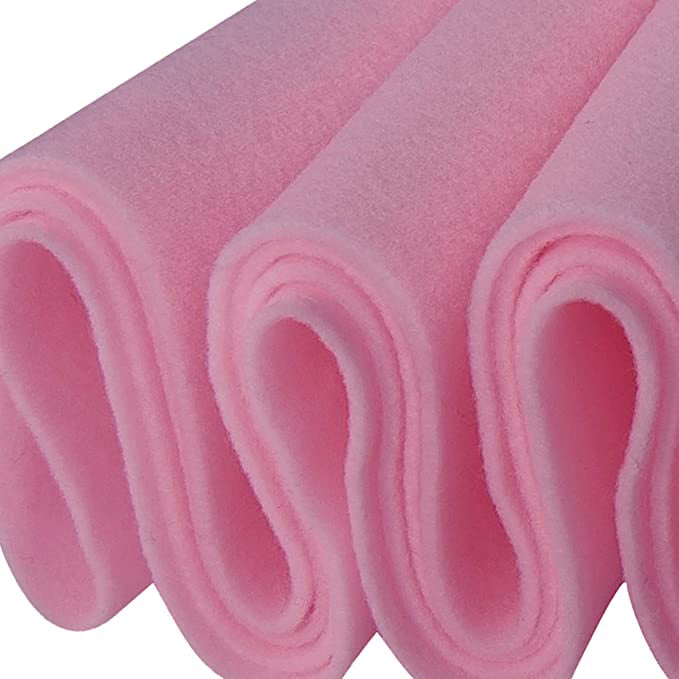 FabricLA Acrylic Felt Fabric - 72 Inch Wide 1.6mm Thick Felt by The Yard -  Use Soft Felt Sheets for Sewing, Cushion, and Padding, DIY Arts & Crafts  (10 Yards, Baby Pink)