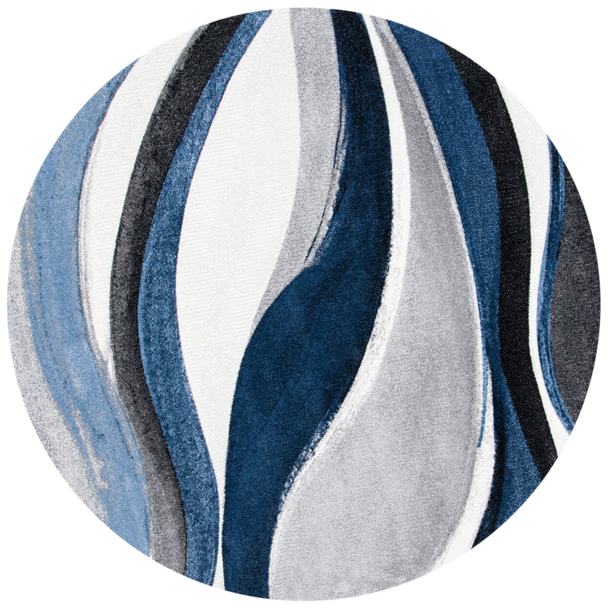 Safavieh Hollywood Collection Hlw766F Grey / Blue Rug Modern Area Rug Carpet