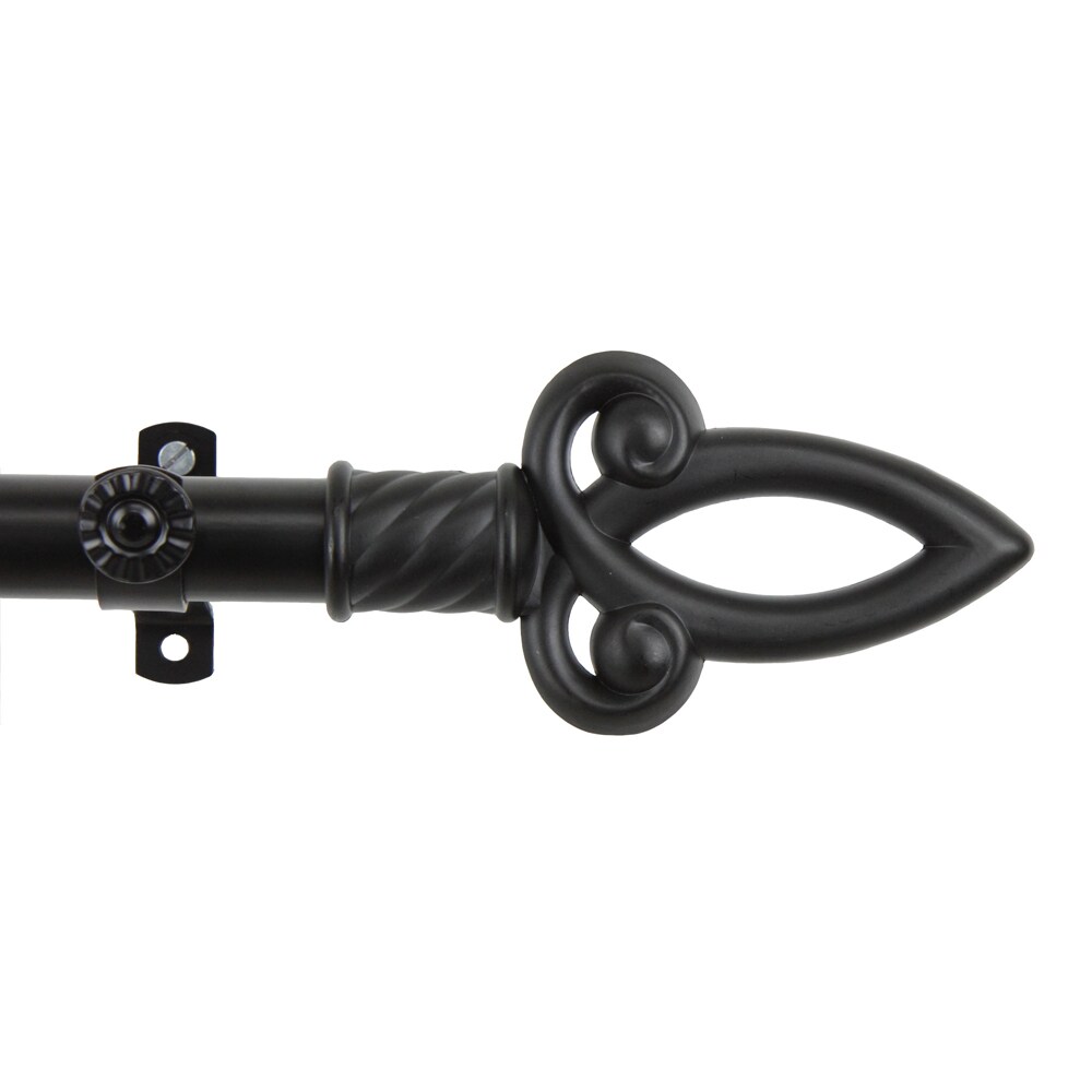 Rod Desyne Home Indoor Crest Curtain Rod 66-120 inch - Black