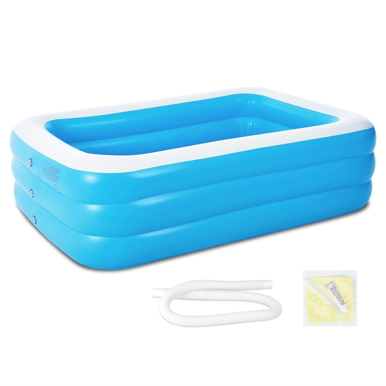 Inflatable Swimming Pool Blue Family Play Center 103In Durable Pvc 5-7 Kids