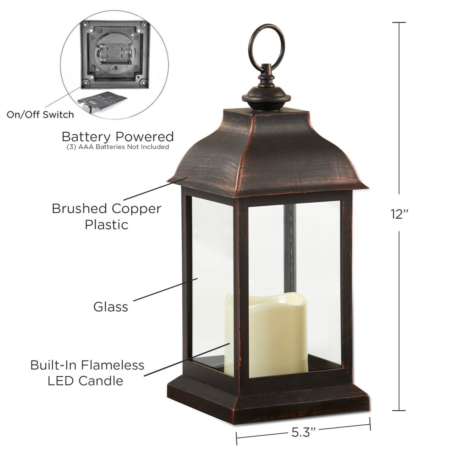 6PCS LED Decorative Lanterns, Kate Aspen Copper Vintage Rustic Home Décor Lantern Tabel Centerpiece for Wedding, Bridal Shower, Anniversary Party - Manchester