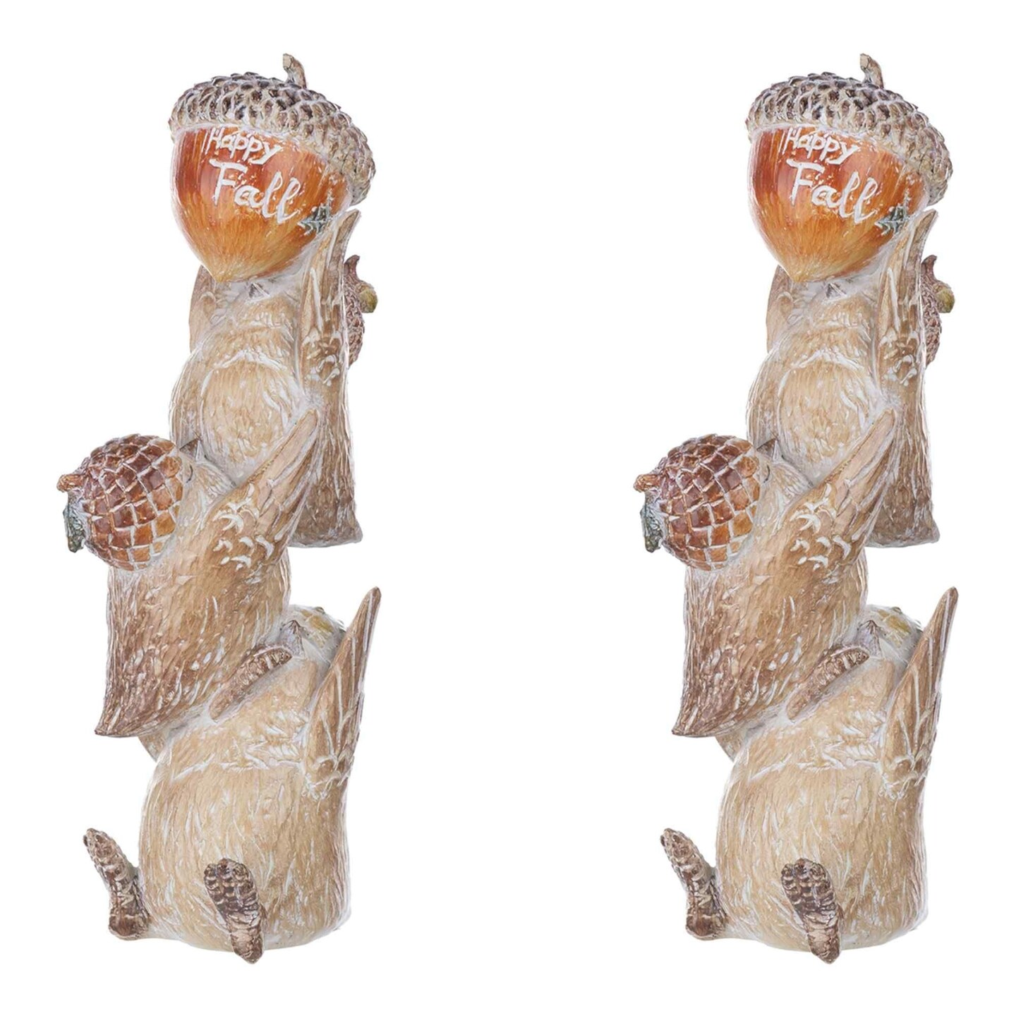 Melrose Set of 2 Stacking Bird &#x22;Happy Fall&#x22; Tabletop Figurines 9&#x22;