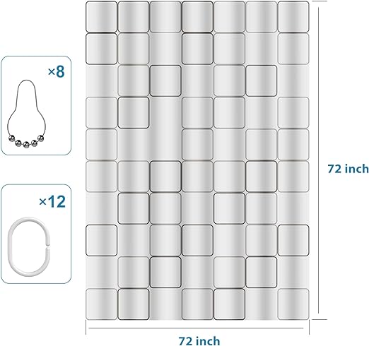 Modern Geometric Water Resistant Polyester Shower Curtain 72 x 72