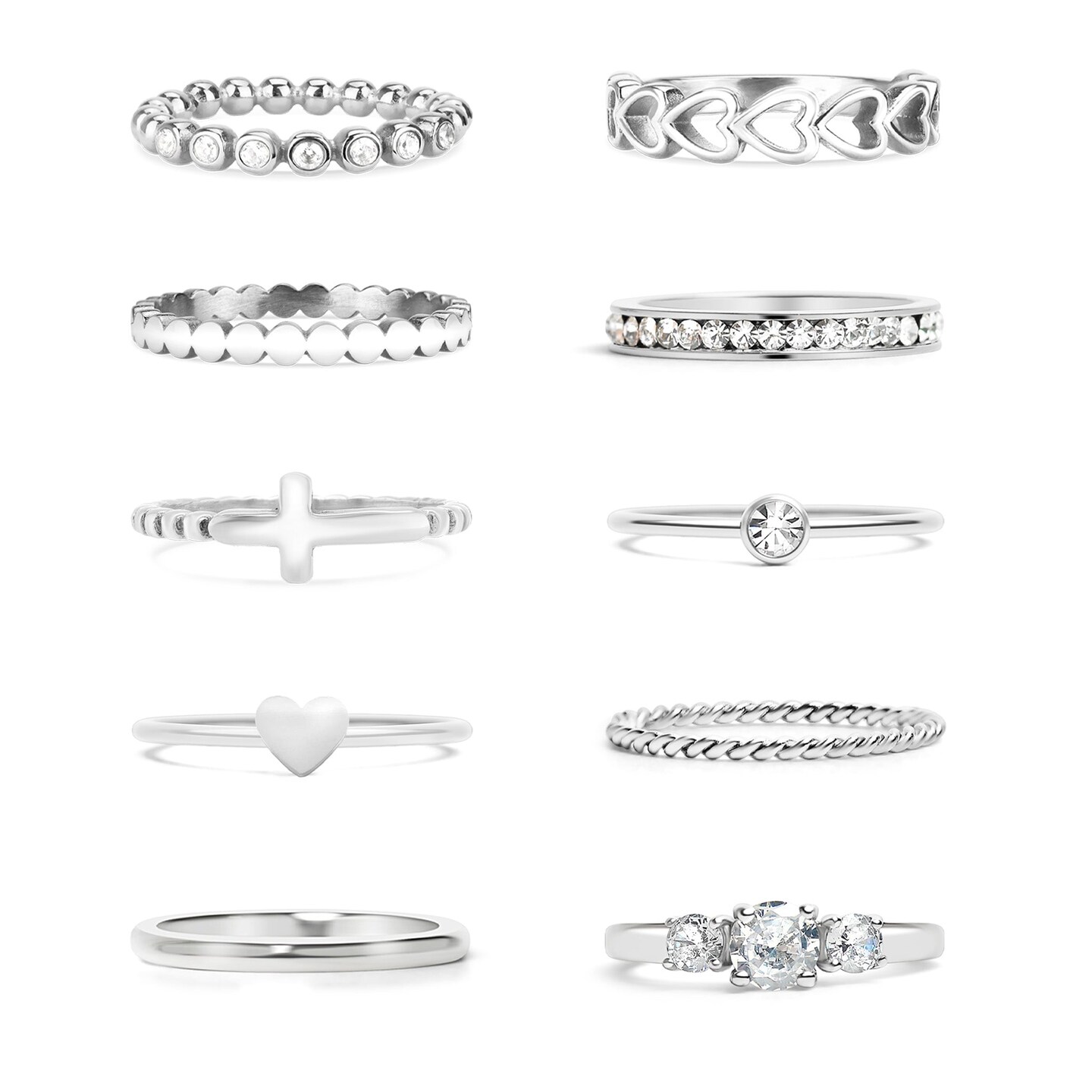 120 pc Stainless Steel Stackable Ring Set Michaels