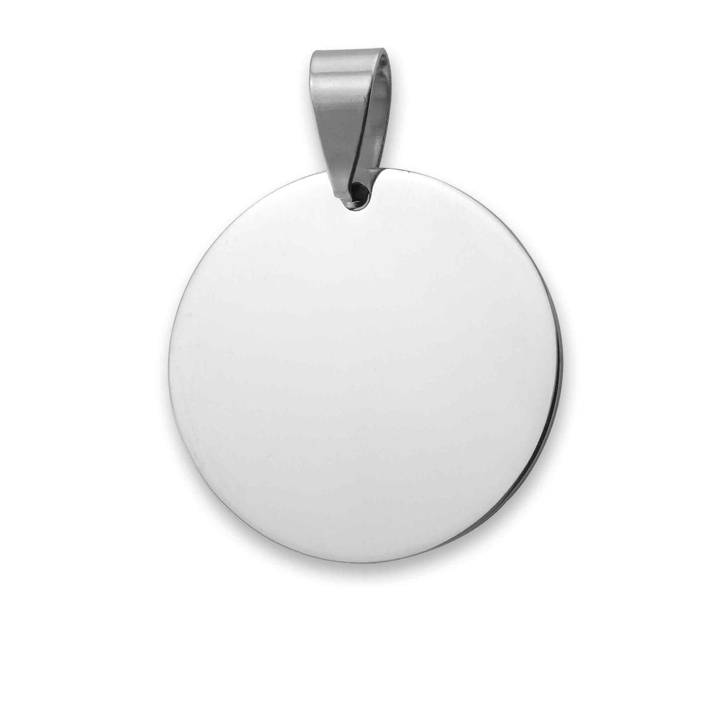Blank Round Polished Stainless Steel Pendant