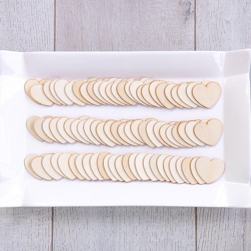 Wooden Hearts for Guest Book Alternative (Set of 75)