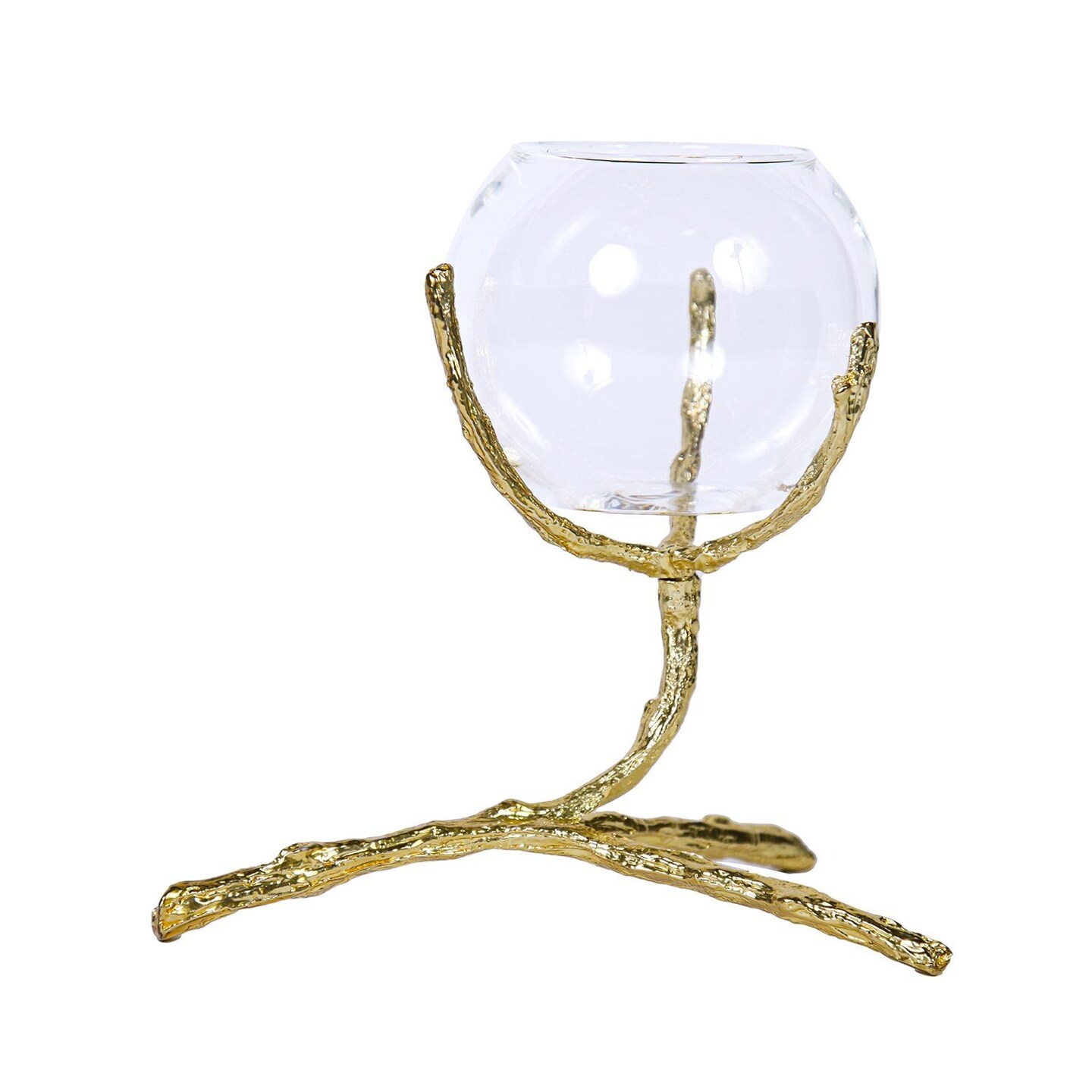 Brass and Glass Tea Light Candle Holder - Organic and Chic Home Decor