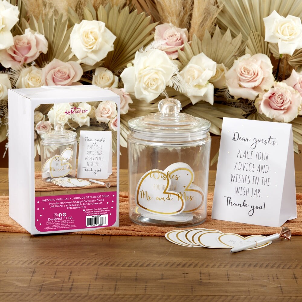 Wedding Wish Jar with Heart Shaped Cards