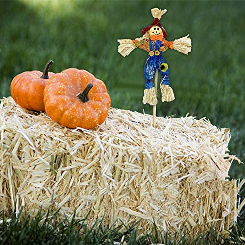 EBaokuup 10 PCS Halloween Scarecrow Decoration - 11.8 Inch Fall Harvest Scarecrow Thanksgiving Scarecrow Fall Harvest Standing Scarecrow Decor for Autumn, Halloween, Garden, Yard Decoration