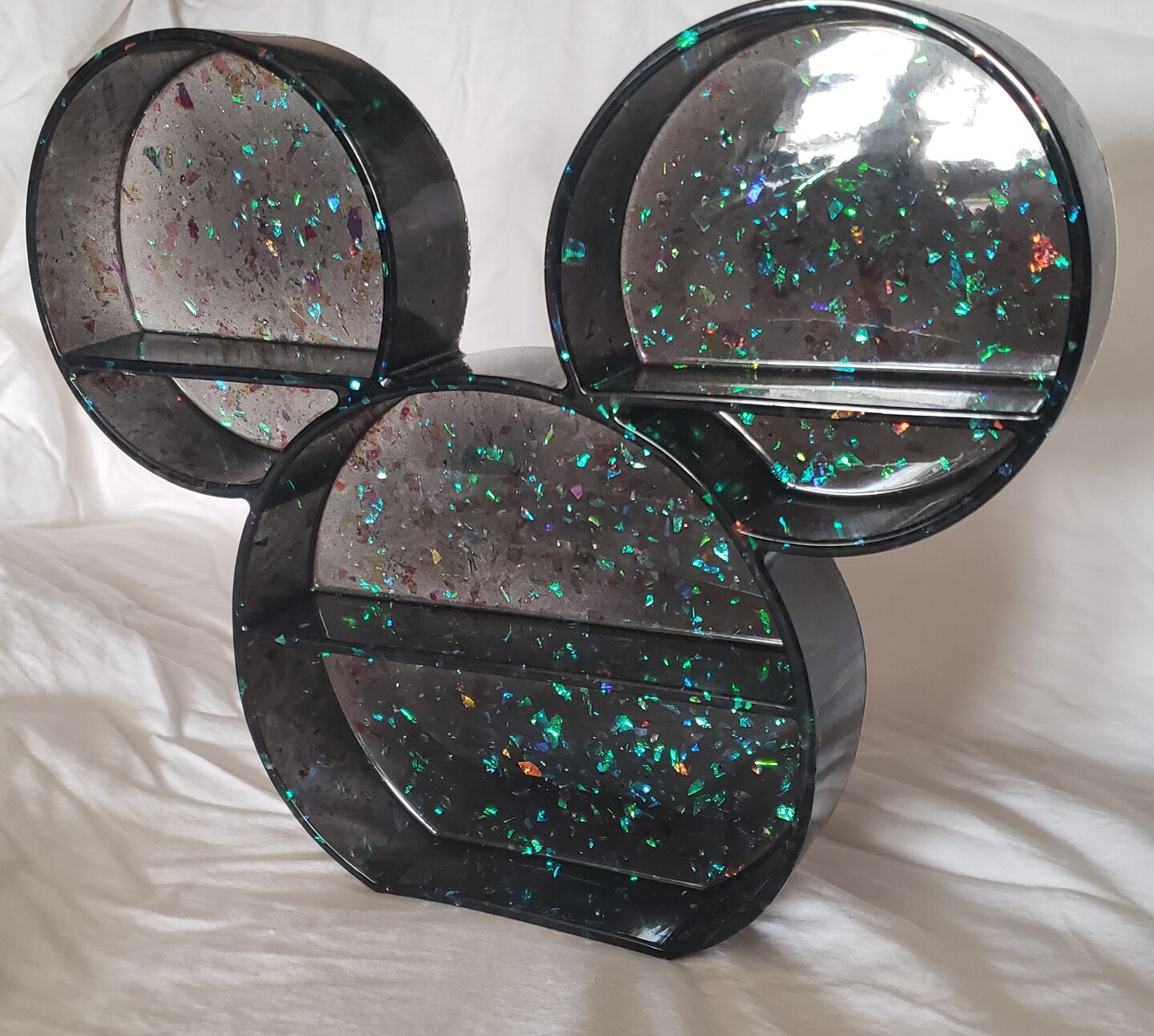 Handmade Handcrafted Disney World Mickey Mouse Shelf Black with