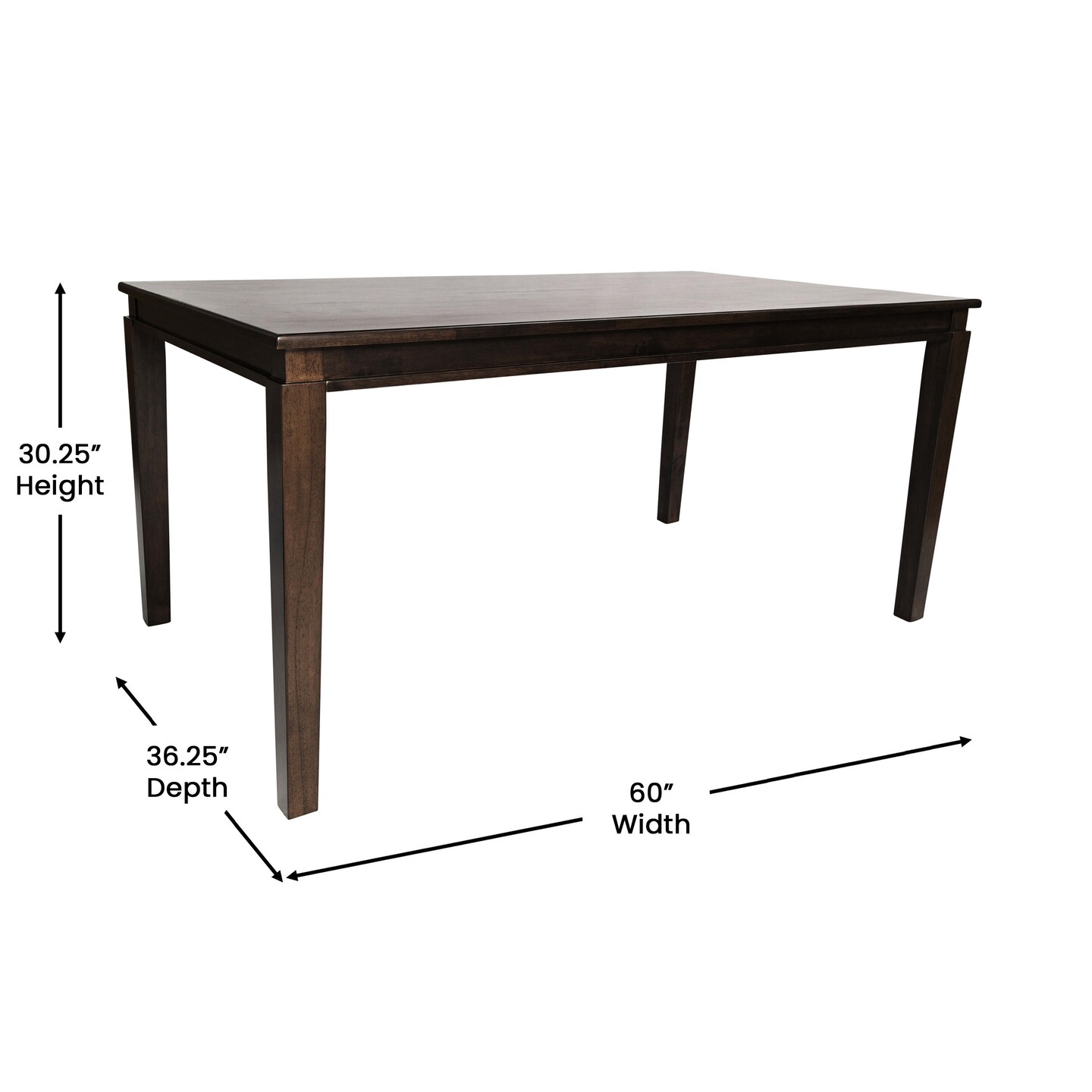 Merrick Lane Hayden Wooden Dining Table with Tapered Legs