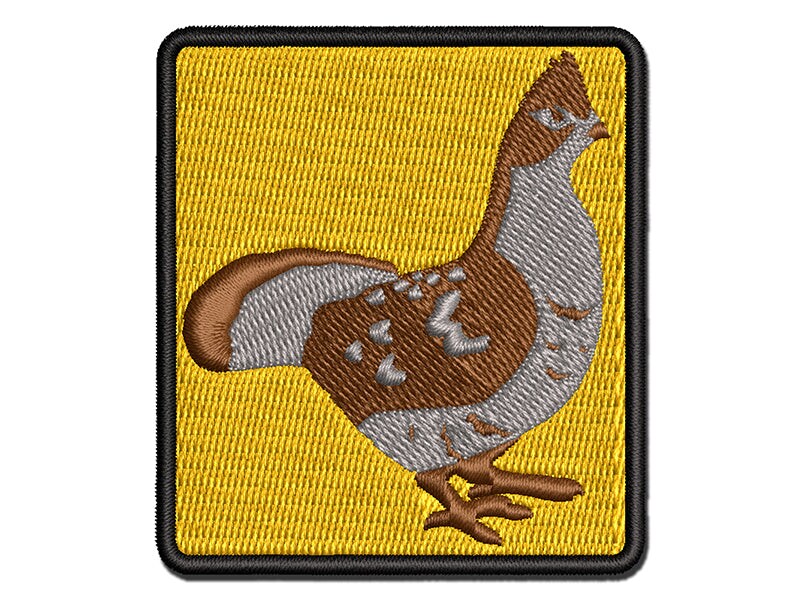 Floral Chicken Multi-Color Embroidered Iron-On Patch Applique