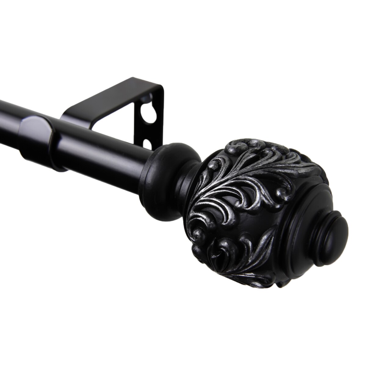 Rod Desyne Home Window Decorative Tilly Curtain Rod 84-120 inch - Black