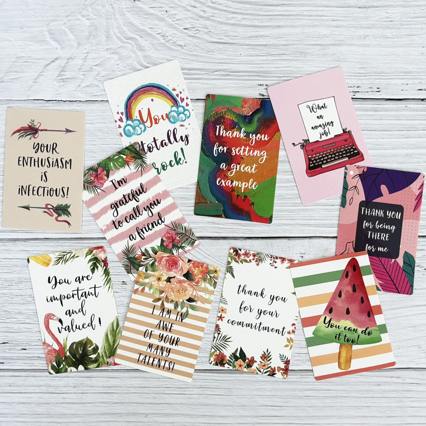 Wrapables Motivational Quote Cards, Inspirational Encouragement Affirmation Cards (72pcs)